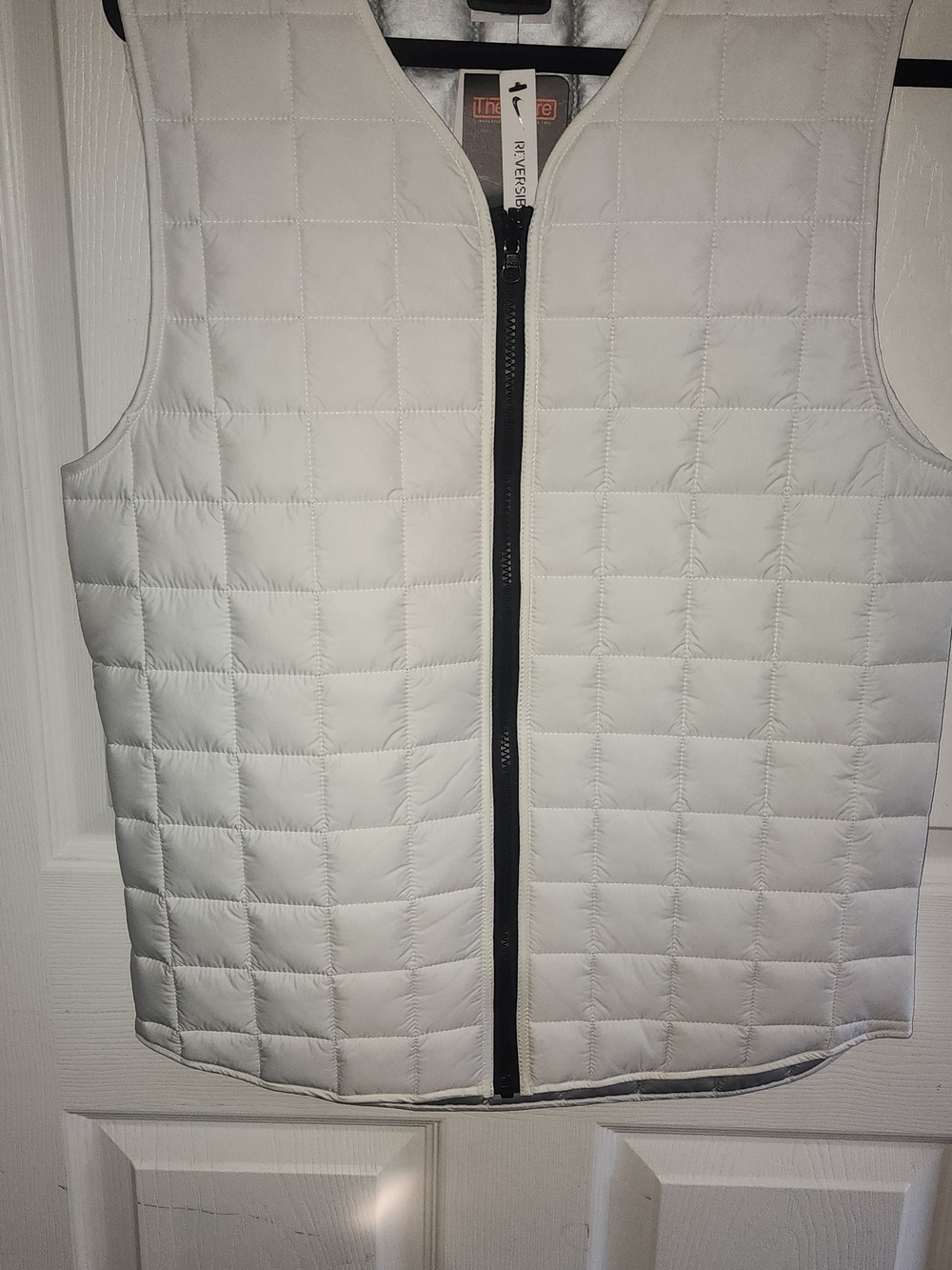 Nike White Quilted Vest with Black Zipper